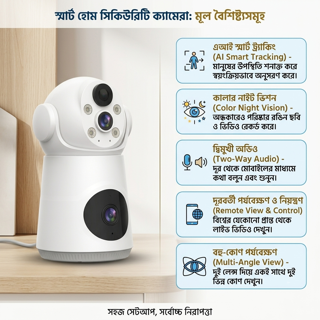 V380 S003 Smart Dual Lens Wi-Fi Battery Camera (2+2MP)