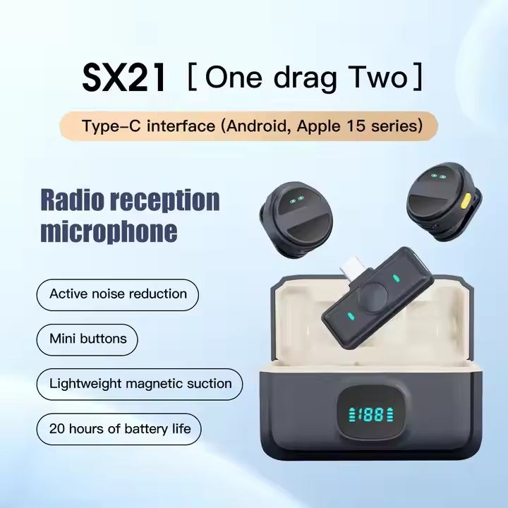 Dual Wireless Microphone – Lavalier Mic with Noise Cancellation | 40H Backup Charging Case (2026 Edition)