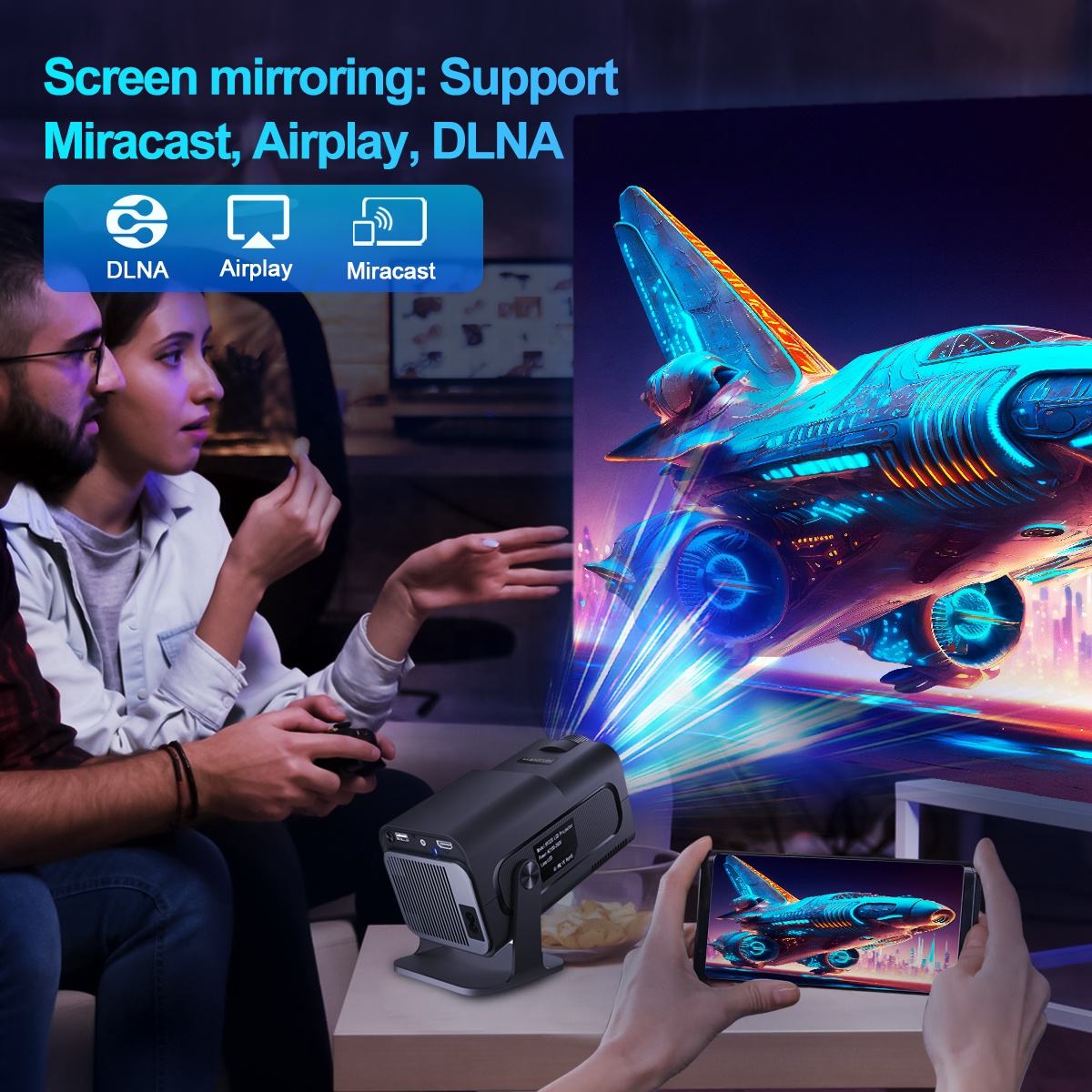 Mini Smart Android Projector – HD Home Cinema Projector with WiFi, HDMI & Big Screen Experience