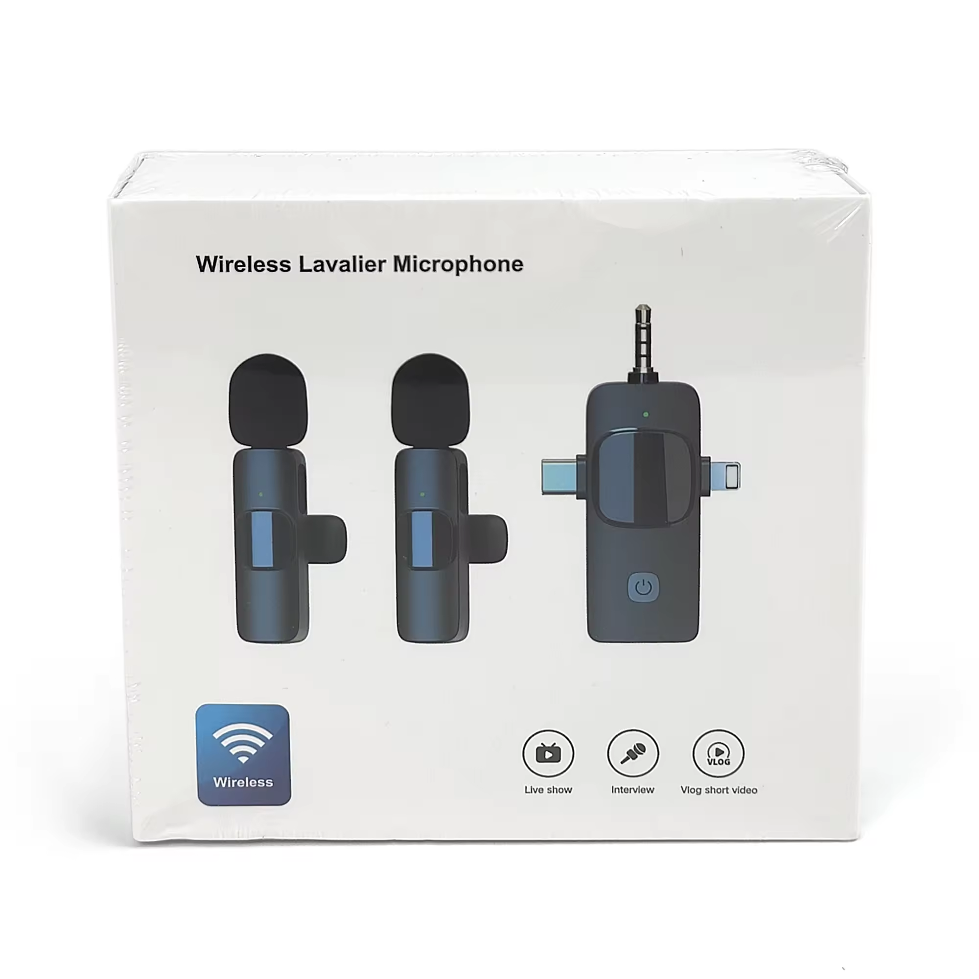 3-in-1 Wireless Microphone – Multi-Device Lavalier Mic with Reverb & Noise Cancellation
