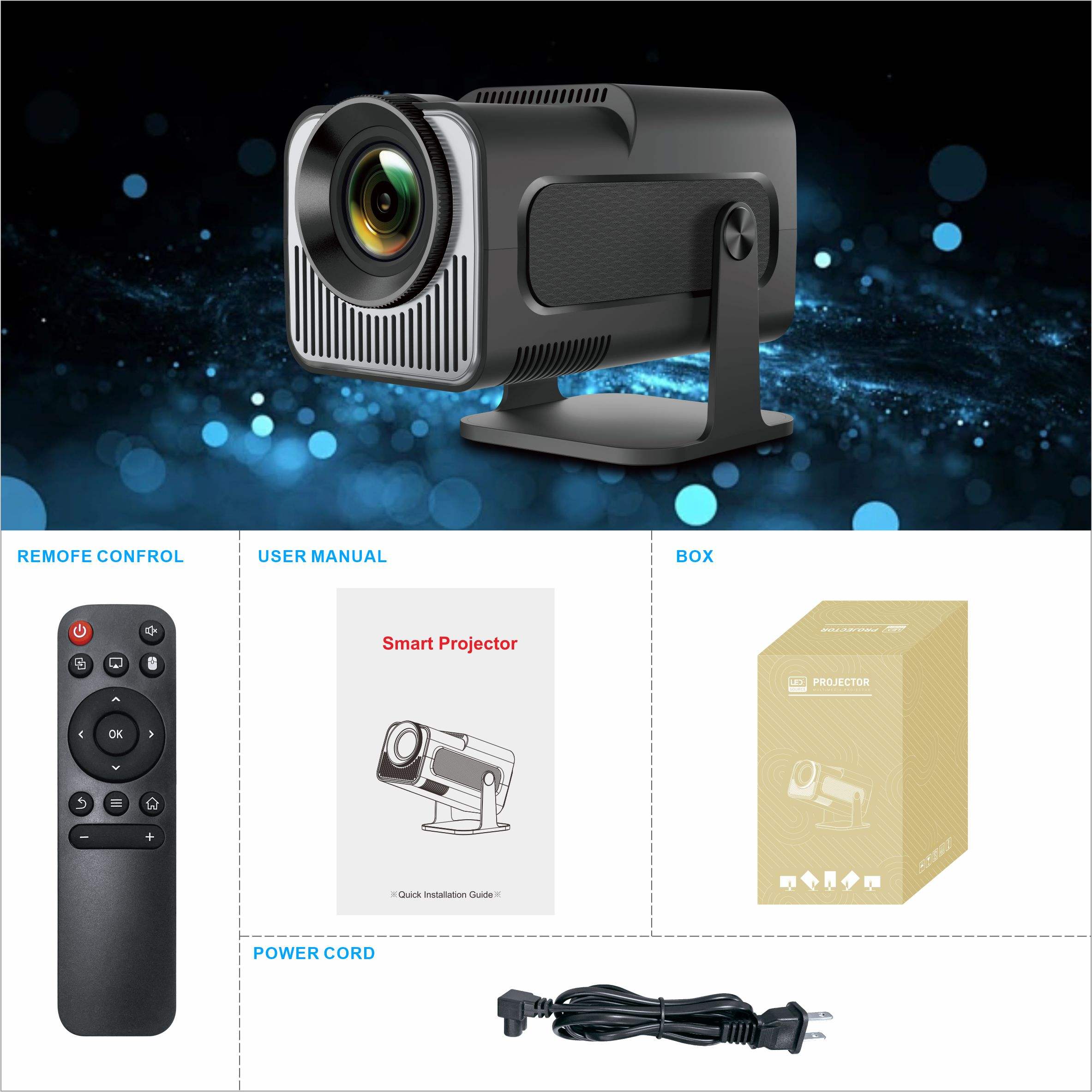 Mini Smart Android Projector – HD Home Cinema Projector with WiFi, HDMI & Big Screen Experience