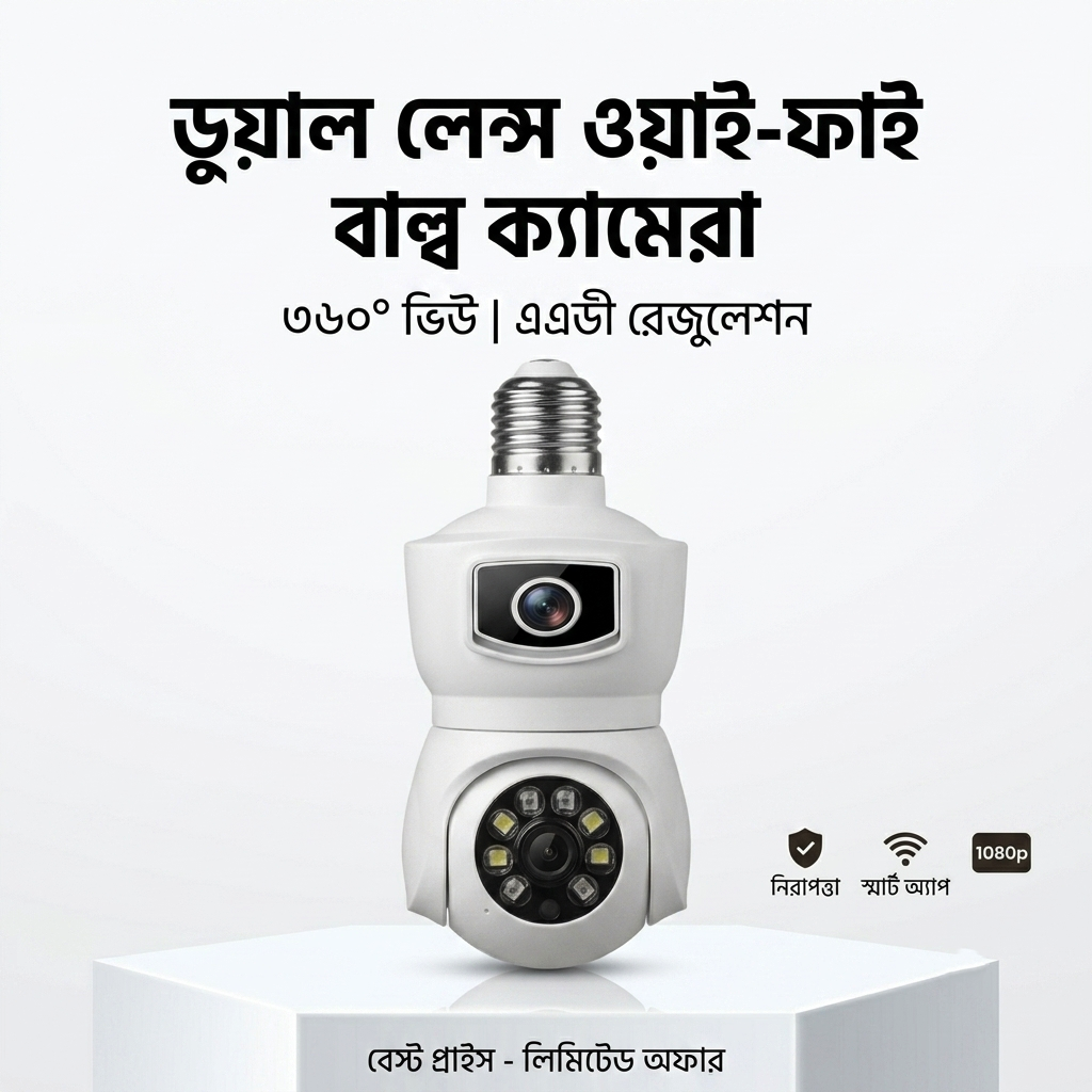 V380 E9 Dual Lens Smart Bulb Camera