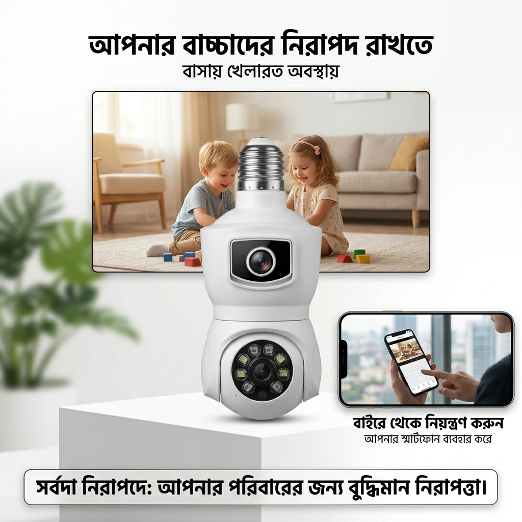 V380 E9 Dual Lens Smart Bulb Camera