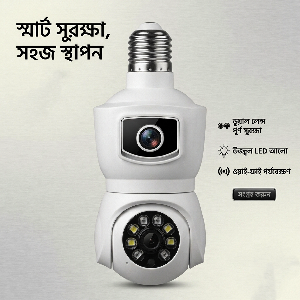 V380 E9 Dual Lens Smart Bulb Camera