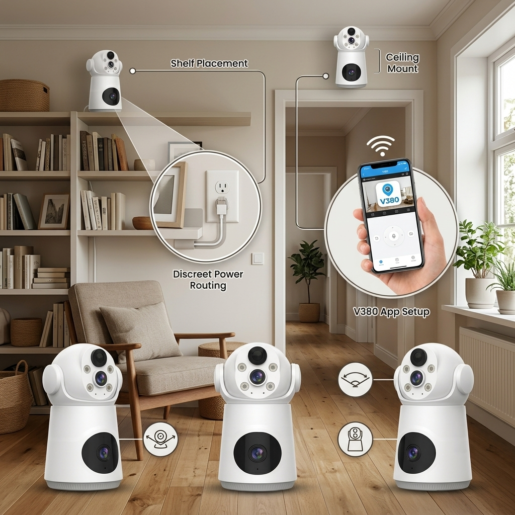 V380 S003 Smart Dual Lens Wi-Fi Battery Camera (2+2MP)