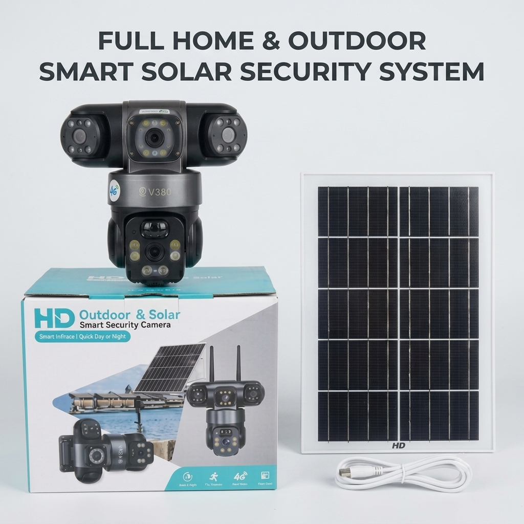 V380 SP15 4G Solar Powered Multi-Lens HD Smart Security Camera