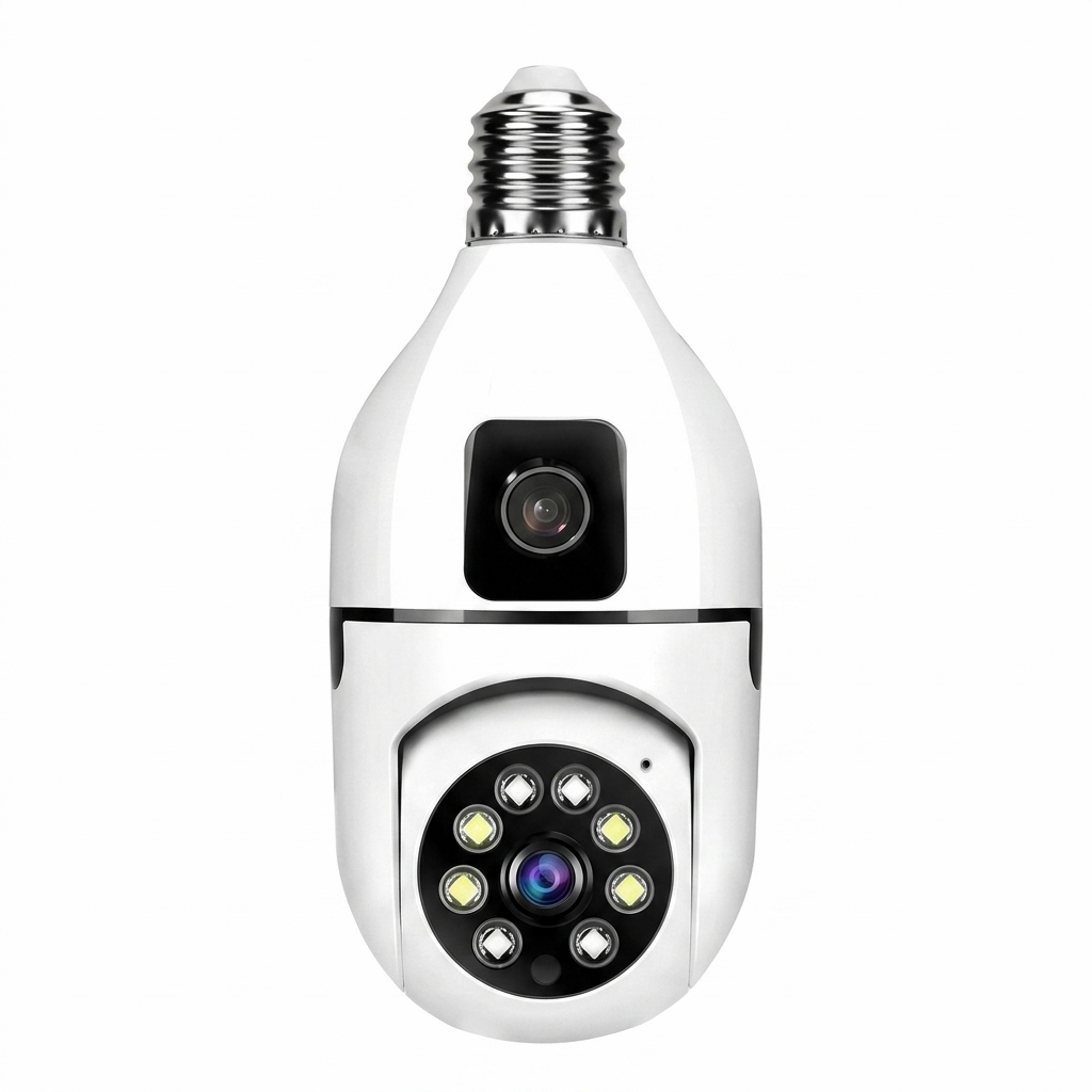 V380 Smart 360° Dual Lens Wi-Fi Bulb Camera (2MP, E27-A)